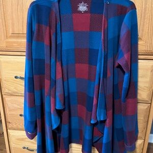 Cuddl Duds Plaid Fleece Cardigan